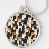 オレンジ色の黒猫 キーホルダー (正面)