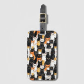 オレンジ色の黒猫 ラゲッジタグ (正面縦)