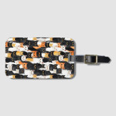 オレンジ色の黒猫 ラゲッジタグ (正面横)