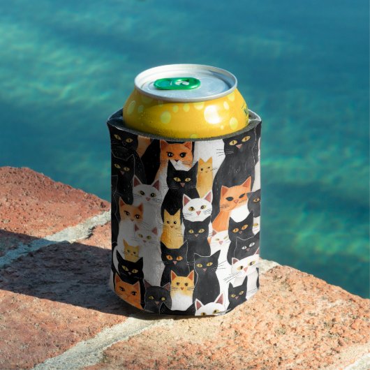 オレンジ色の黒猫 缶クーラー (インサイチュ プール)