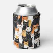 オレンジ色の黒猫 缶クーラー (缶正面)