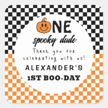 オレンジ色の1歳のハロウィンお誕生日おめでとう