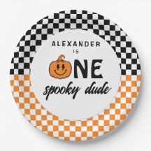 オレンジ色の1歳のハロウィンお誕生日おめでとう
