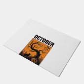 オレンジ色の10月ハロウィン ヴィンテージ スプーキーTシャツ デザイン ドアマット (アングル)