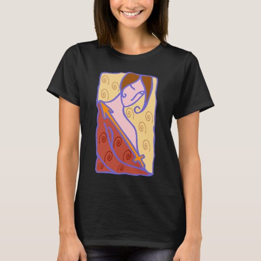 オレンジ色の1920年代の射手座の女性 Tシャツ (正面)