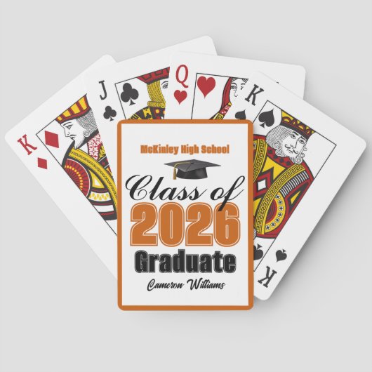 オレンジ色の2026年卒業パーティー オーダー制作 トランプ (裏面)