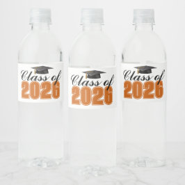 オレンジ色の2026年卒業パーティー ペットボトルラベル