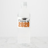 オレンジ色の2026年卒業パーティー ペットボトルラベル (正面)