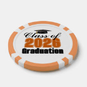 オレンジ色の2026年卒業パーティー ポーカーチップ (シングル)