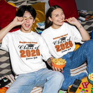 オレンジ色の2026年卒業記念 Tシャツ