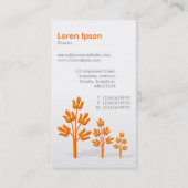 オレンジ色の3本の木（垂直） 名刺 (裏面)