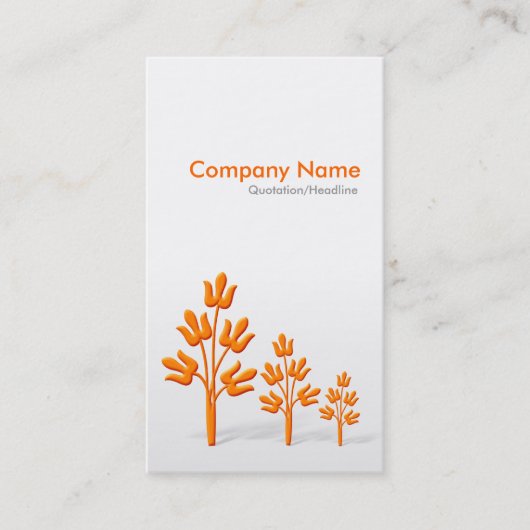 オレンジ色の3本の木（垂直） 名刺 (正面)
