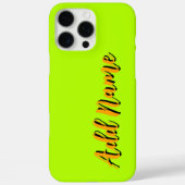 オレンジ色の3D黒モダン名 | ネオンおもしろいライム Case-Mate iPhoneケース (裏面)