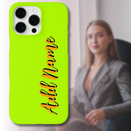 オレンジ色の3D黒モダン名 | ネオンおもしろいライム Case-Mate iPhoneケース