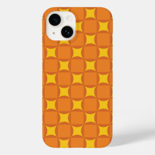 オレンジ色の70年代スタイルの円 Case-Mate iPhone 14ケース