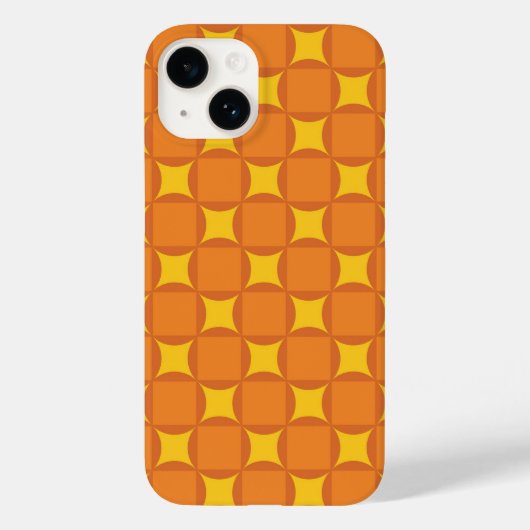 オレンジ色の70年代スタイルの円 Case-Mate iPhoneケース (裏面)