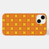 オレンジ色の70年代スタイルの円 Case-Mate iPhoneケース (裏面 (横))
