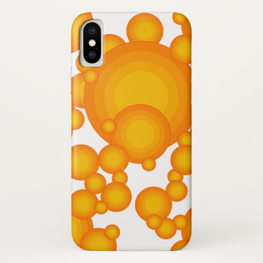 オレンジ色の70年代スタイルの水ぶくみのような円 Case-Mate iPhoneケース (裏面)