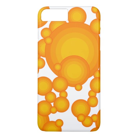オレンジ色の70年代スタイルの水ぶくれのような丸い形 Case-Mate iPhoneケース (裏面)