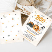 オレンジ色の リトル ブー 赤ちゃんのお披露目 招待状