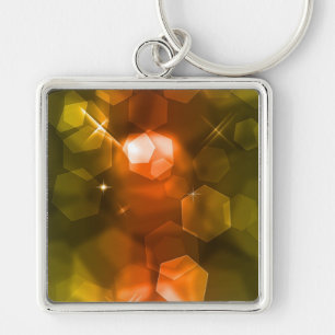 オレンジ色の《写真》ぼけ味デザイン1 ::抽象芸術Ar Keychain キーホルダー