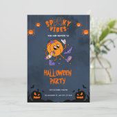 オレンジ色の bold ハロウィンパーティー招待状 招待状 (スタンド正面)