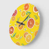 オレンジ色の#pattern #trendy #style ラージ壁時計 (傾斜)