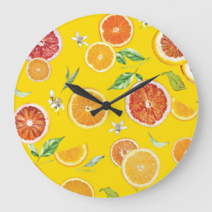 オレンジ色の#pattern #trendy #style ラージ壁時計