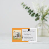 オレンジ色のACユニット加熱冷却Hvac名刺 名刺 (スタンド正面)