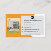 オレンジ色のACユニット加熱冷却Hvac名刺 名刺 (正面)