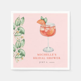 オレンジ色のAperol Spritz ウェディングシャワー スタンダードカクテルナプキン