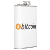 オレンジ色のBitcoinシンボルを持つ大きなBitcoinロゴ フラスク (右)