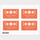 オレンジ色のD20サイコロ ゲーマー向け Save the Date ステッカー (シート)