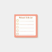 オレンジ色のDoリストの並び ポストイット (正面)