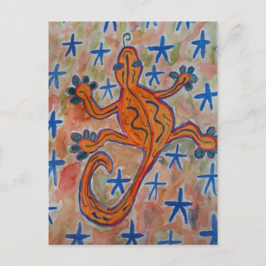 オレンジ色のGeckoはがき ポストカード (正面)