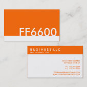 オレンジ色のhtmlカラーコードFF6600 名刺 (正面/裏面)