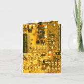 オレンジ色のPCBボード、電子部品プリント回路 サンキューカード (正面)