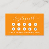 オレンジ色のqrコードビジネスロゴ ロイヤリティカード (正面)