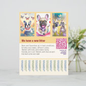 オレンジ色のQRコード入り子犬販売チラシ (スタンド正面)