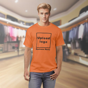 オレンジ色のTシャツのビジネス名とロゴ Tシャツ