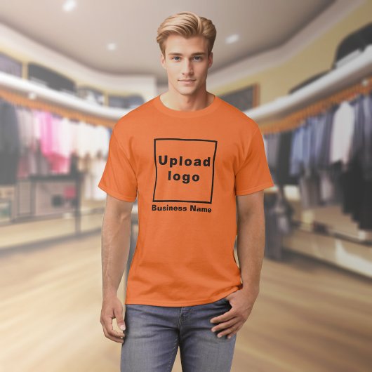 オレンジ色のTシャツのビジネス名とロゴ Tシャツ