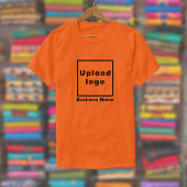 オレンジ色のTシャツのビジネス名とロゴ Tシャツ