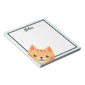 オレンジ色のTabby Catメモ空白の帳 ノートパッド (アングル)