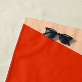 オレンジ色はっきりしたの幾何学色ブロックパーソナライズされた ビーチタオル (インサイチュ)