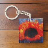 オレンジ色ひまわりキーチェーン キーホルダー