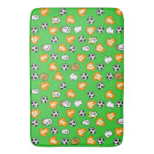 オレンジ色または古い金ゴールドのサッカーシャツ バスマット (正面縦)