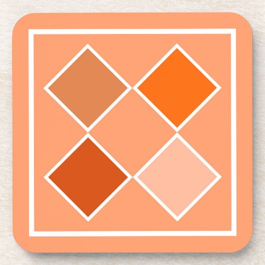 オレンジ色アーガイル色 コースター (正面)