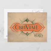 オレンジ色アールデコ忘却スペルグラフィック ポストカード (正面/裏面)