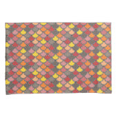 オレンジ色イエローピンク灰色パタはかりで測ーン 枕カバー (正面右)