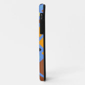 オレンジ色イエローブラウンレトロモダンの正方形パターン Case-Mate iPhoneケース (裏面/左)